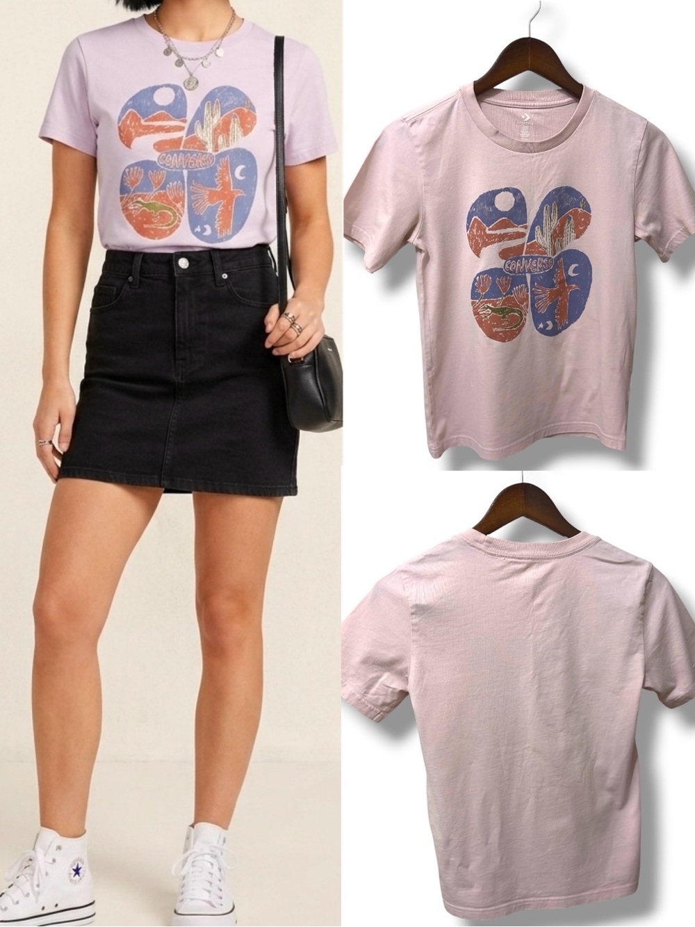 Converse |EUC 100% Cotton Light Pink Desert Nature Graphic Tee Short Sleeve XS/S